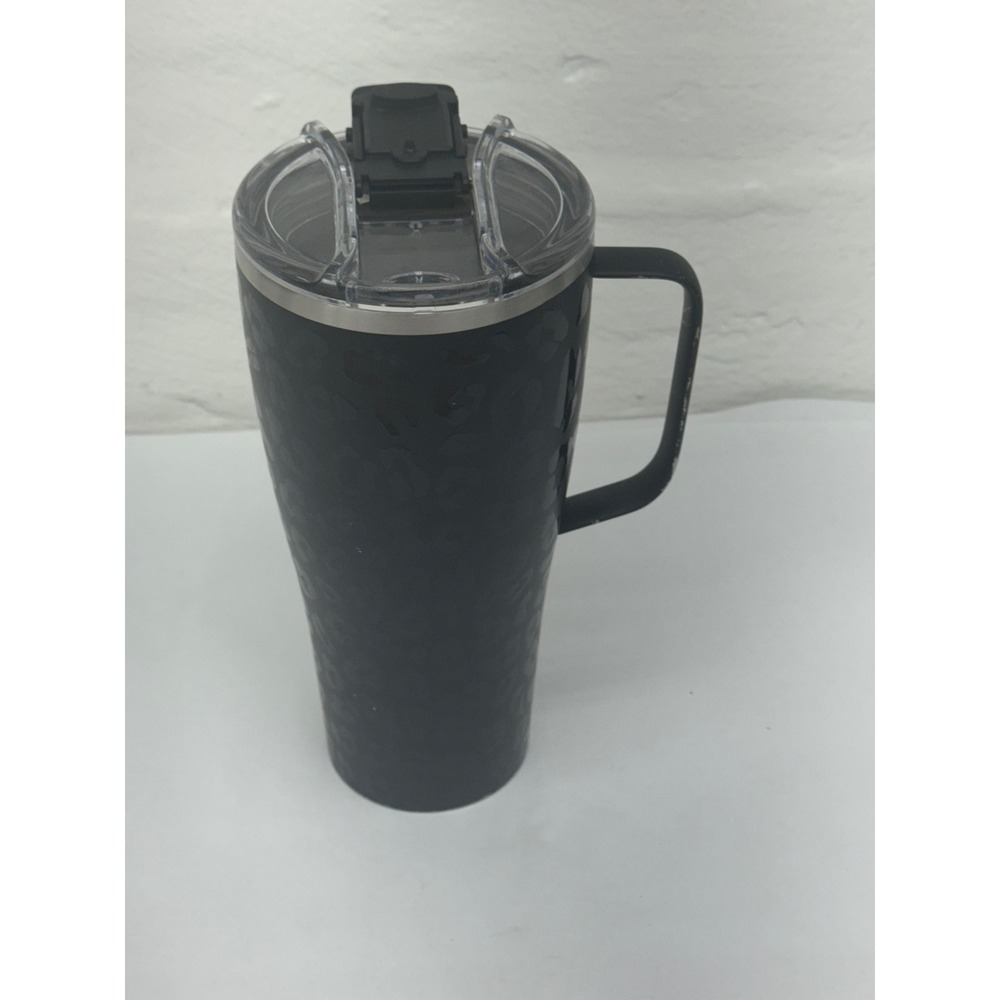 BruMate 30 oz  Tumbler Onyx Leopard Matte Black Insulated Mug with Handle